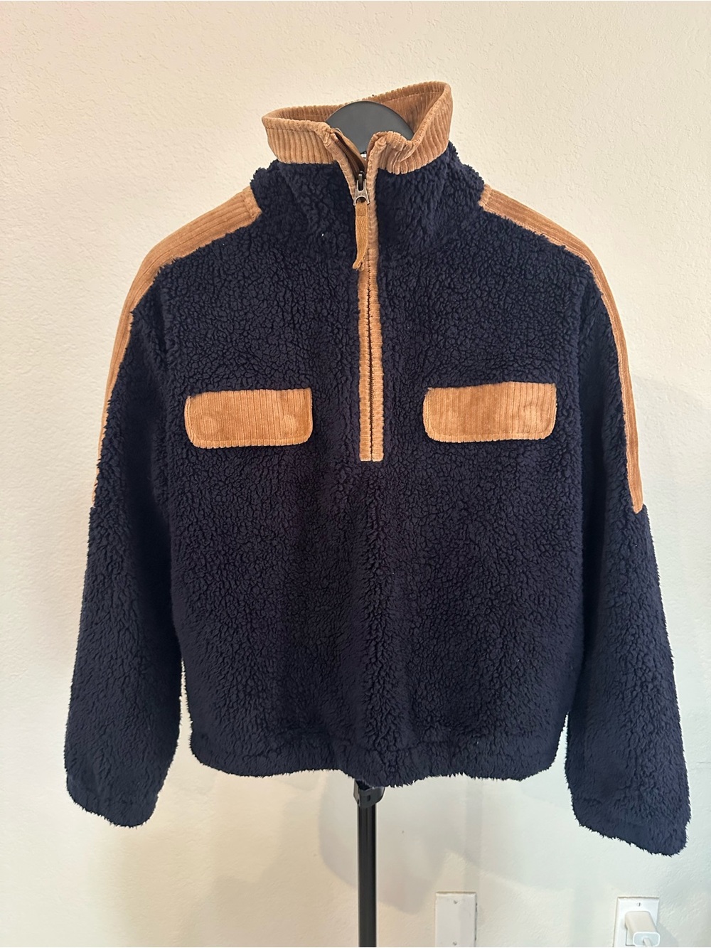 Faherty Cortina High Pile Fleece Pullover, Size Small